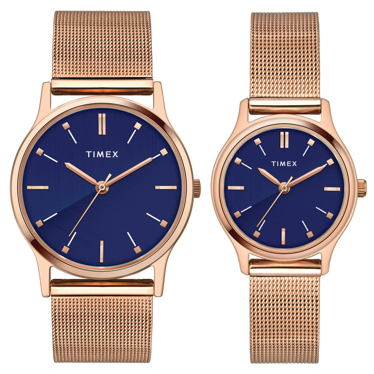 Timex Classics Pairs Blue Dial Round Case 3 Hands Function Watch -TW00PR270