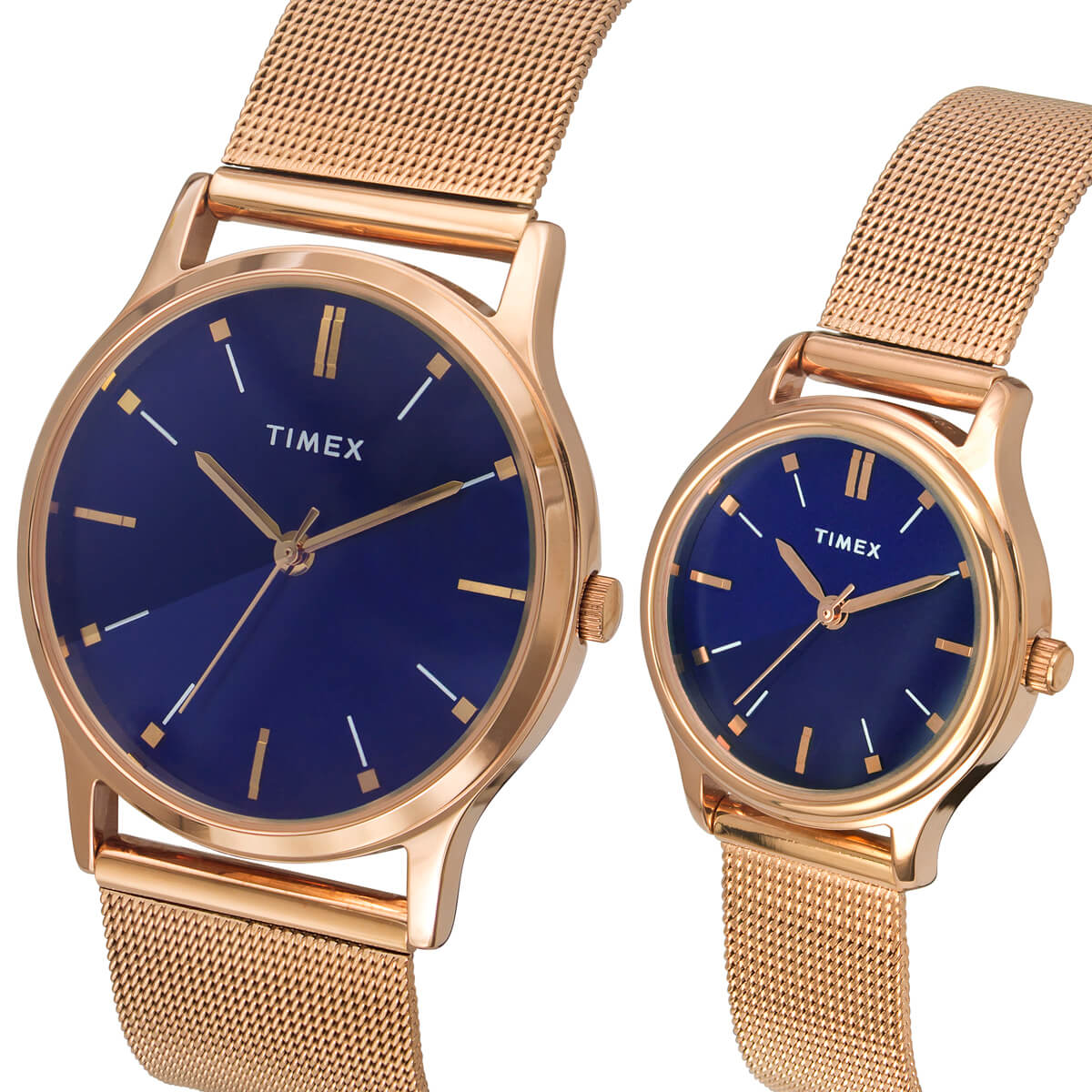 Timex Classics Pairs Blue Dial Round Case 3 Hands Function Watch -TW00PR270 - Image 5