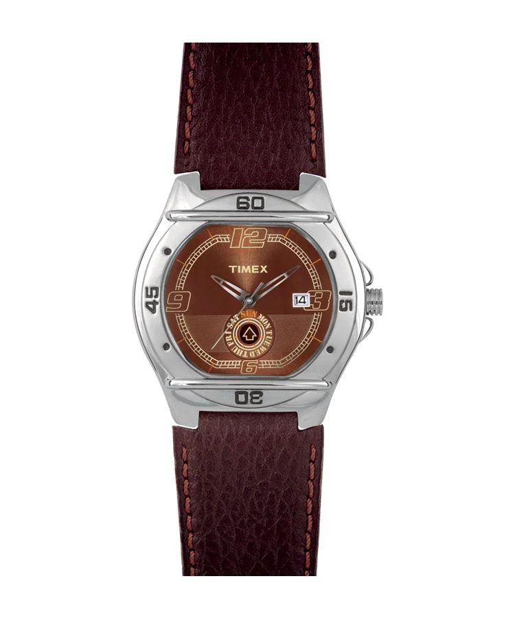 Timex Fashion Men's Quartz Analog Brown Dial Round Case Day Date Function Watch -EL02