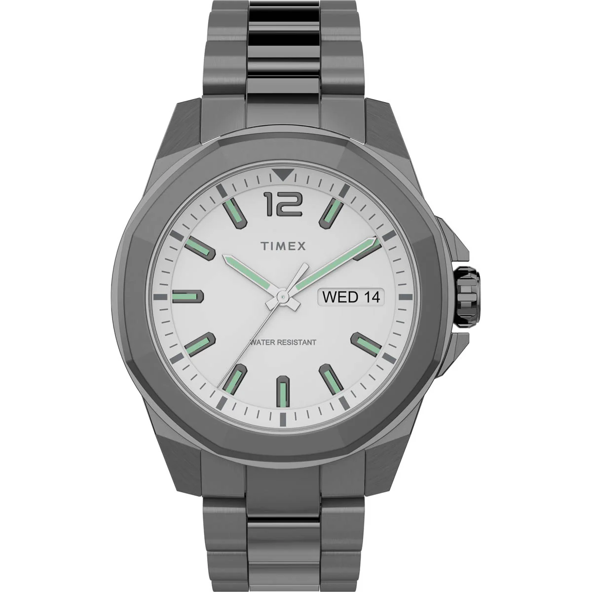 Timex City Collection Men's Quartz Analog Gunmetal Dial Octogonal Case Watch -TW2U14800
