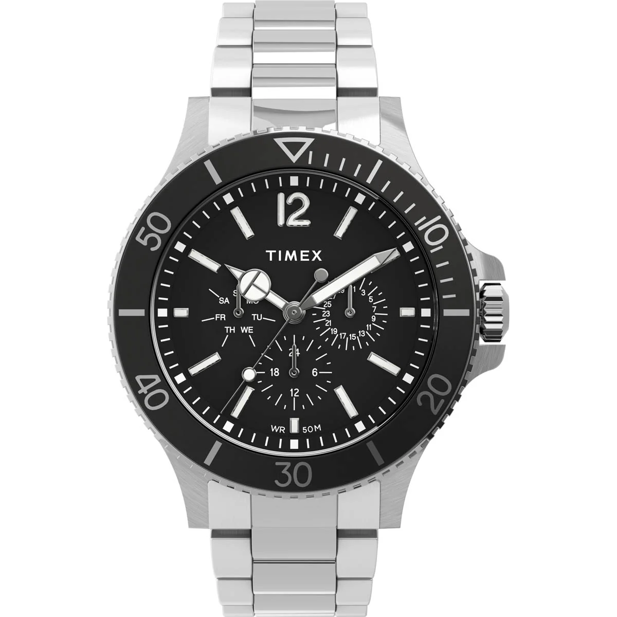 Timex City Collection Men's Quartz Analog Silver-Tone Dial Round Case Watch -TW2U13100