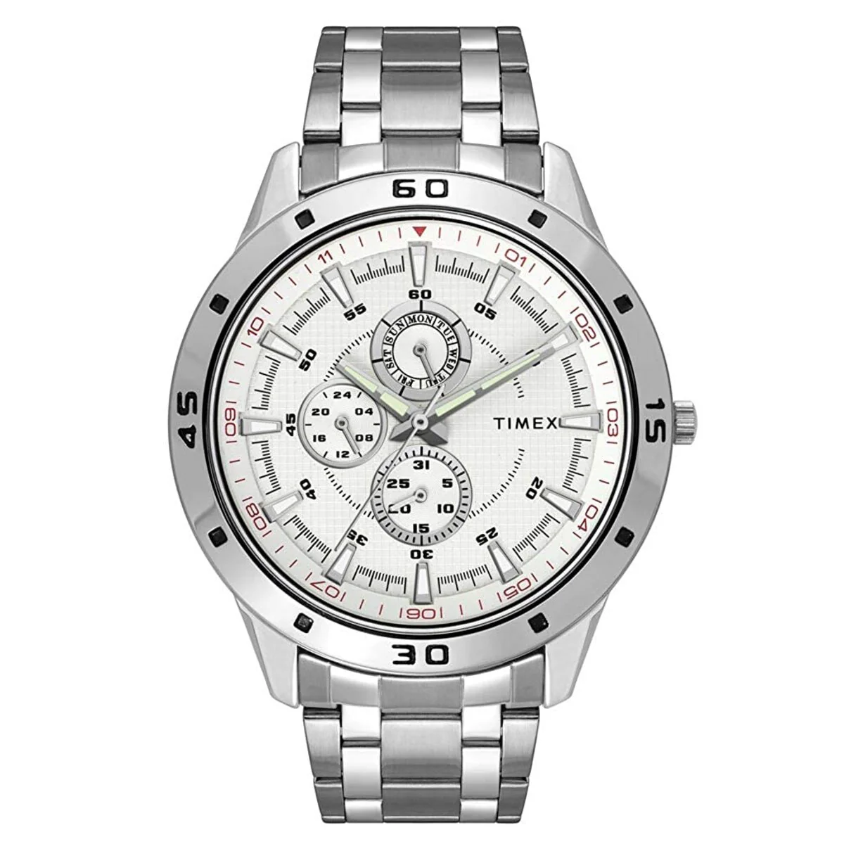 Timex 3 Hand Men Analog White Dial Coloured Quartz Watch, Round Dial with 41 mm Case width - TW00ZR213