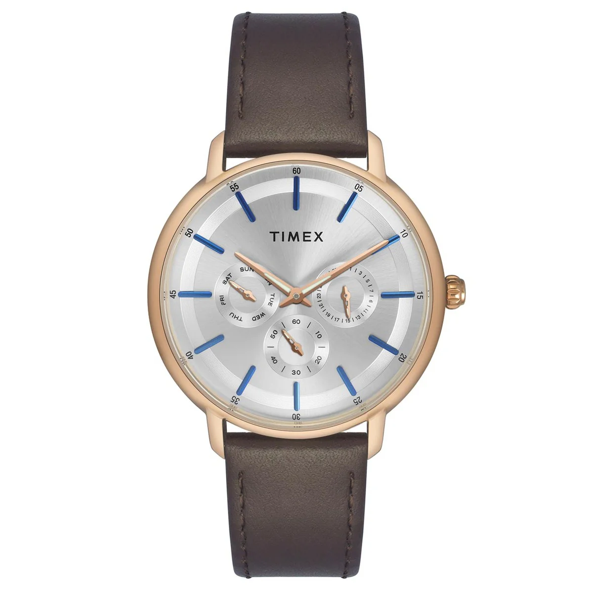 Timex Fashion Men's Silver Dial Round Case Multifunction Function Watch -TWEG22002