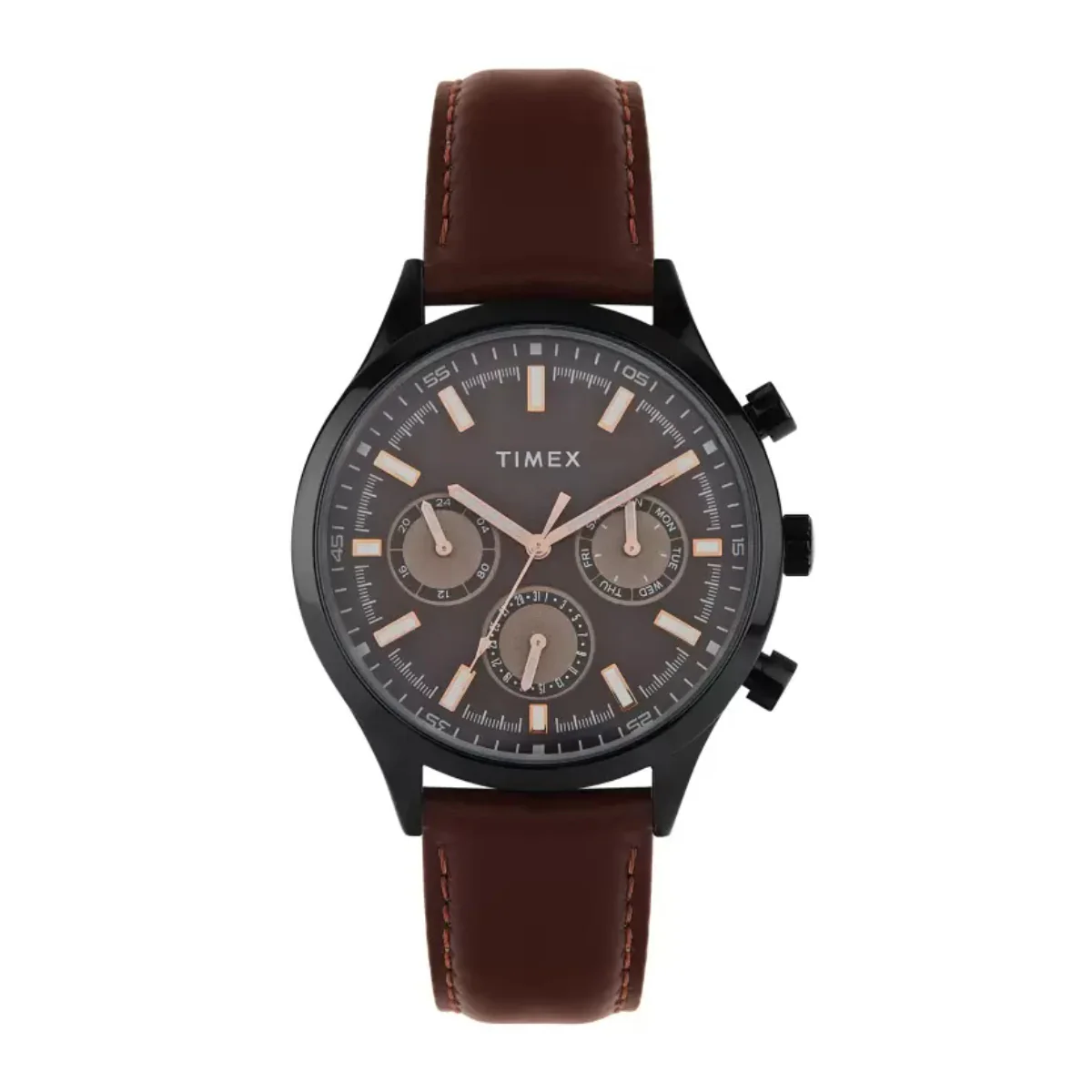 Timex Fashion Collection Premium Quality Multifunction Men Analog Black Dial Coloured Quartz Watch, Round Dial with 43mm Case width - TWHG03SMU19