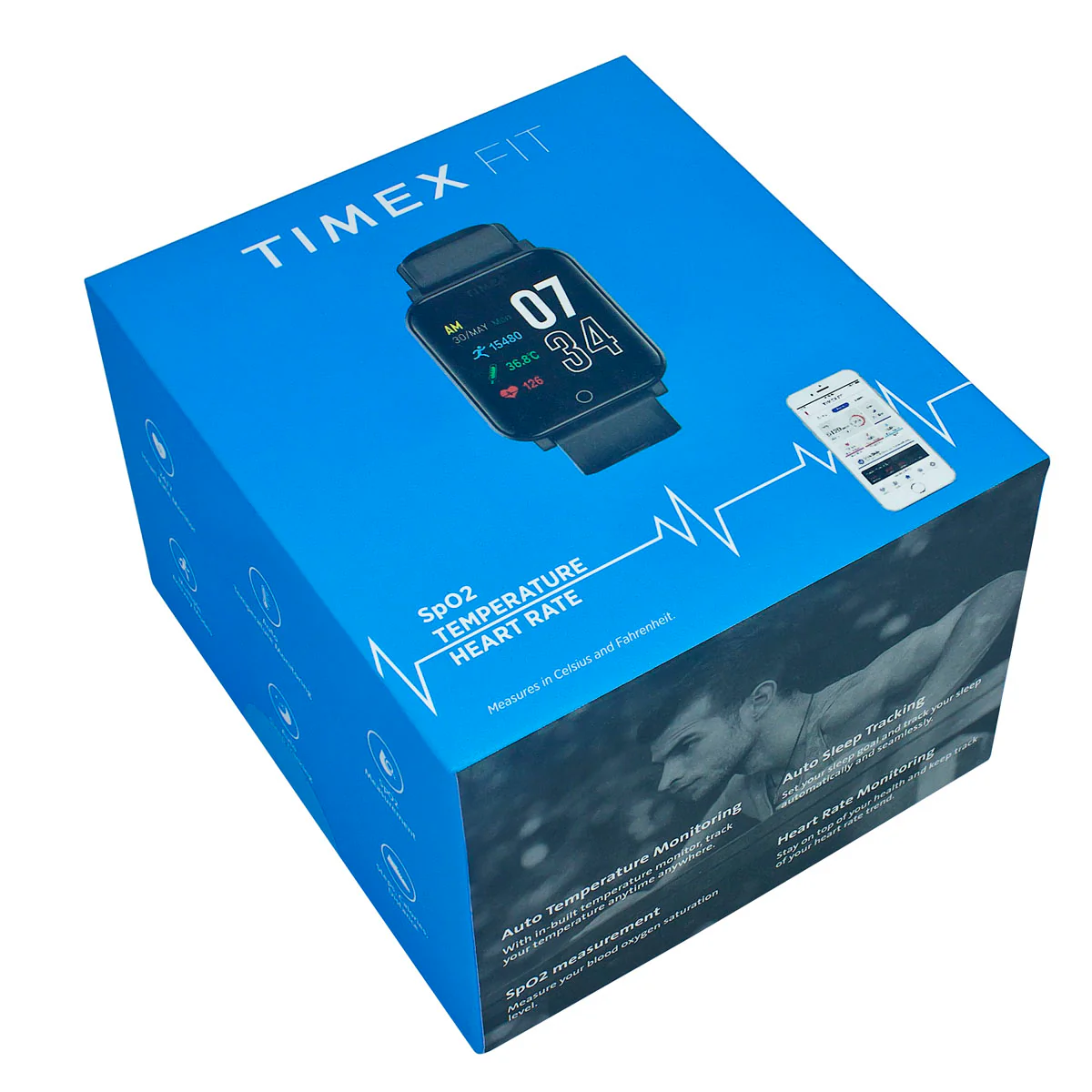 Timex Helix Unisex Tech Digital Dial Rectangle Case Temperature HRM SpO2 Function Watch -TWTXW101T - Image 10