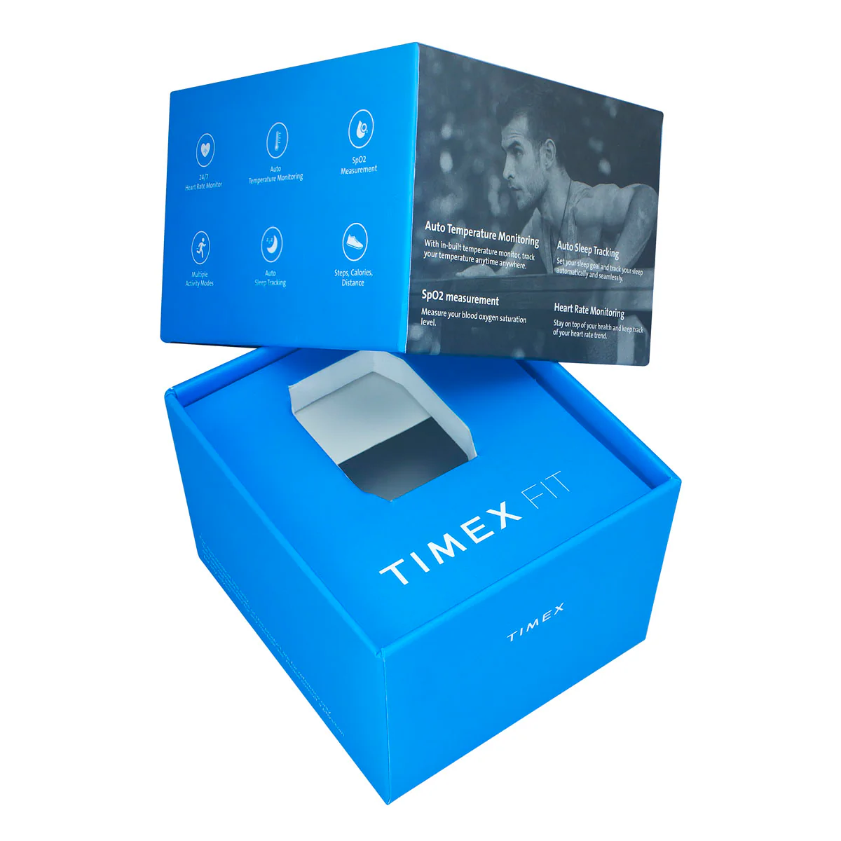 Timex Helix Unisex Tech Digital Dial Rectangle Case Temperature HRM SpO2 Function Watch -TWTXW103T - Image 8