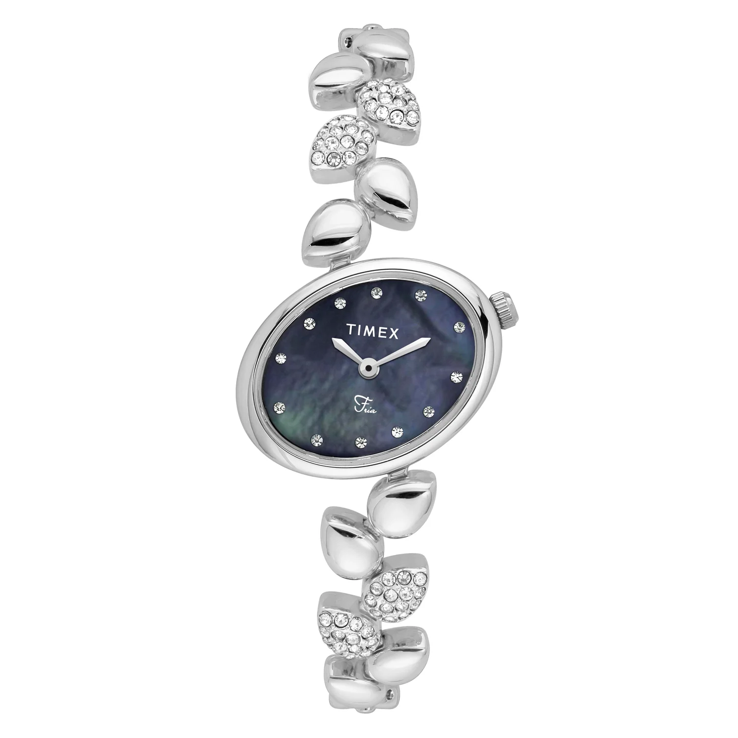 TIMEX Fria Mother of Pearl Blue Oval Dial Analog Women's Watch - TWEL21300
