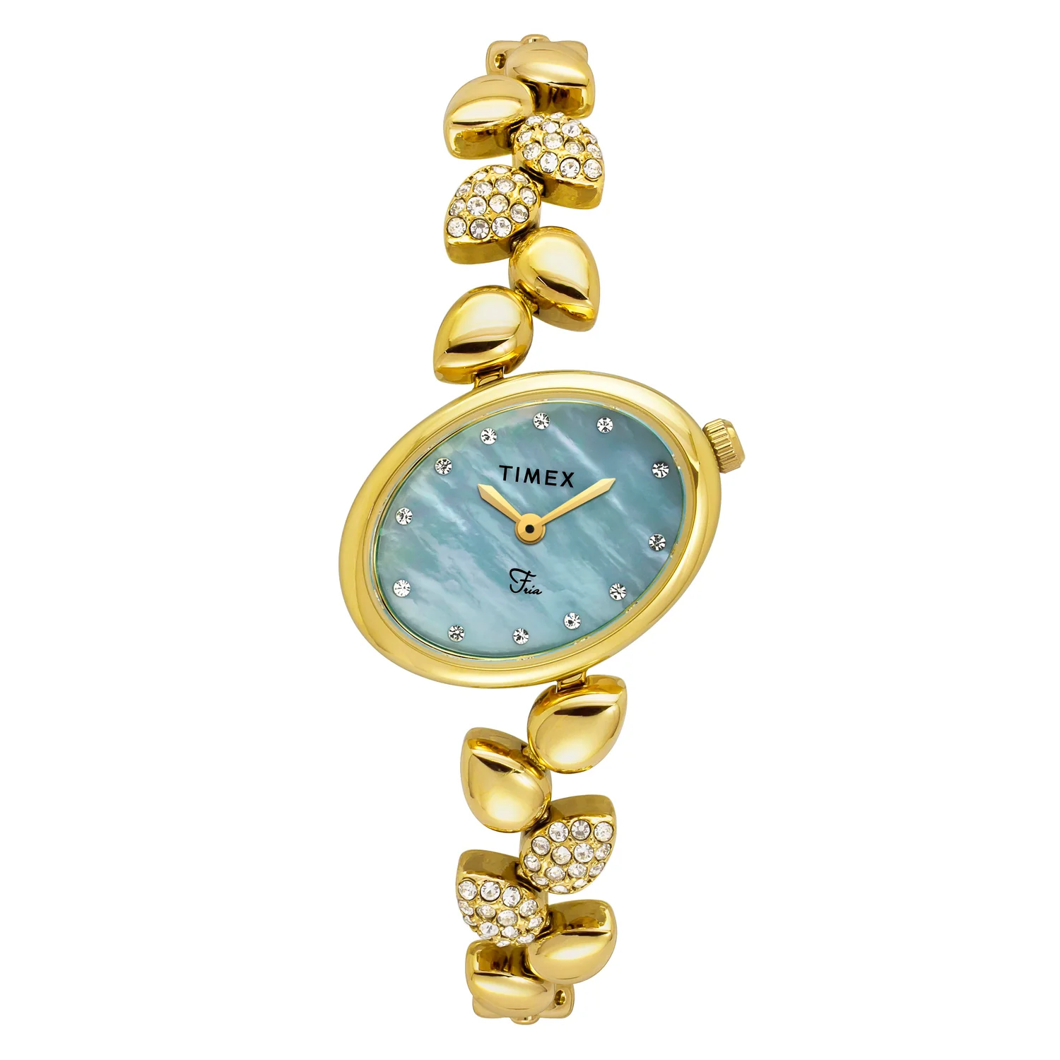TIMEX Fria Mother of Pearl Blue Oval Dial Analog Women's Watch - TWEL21301