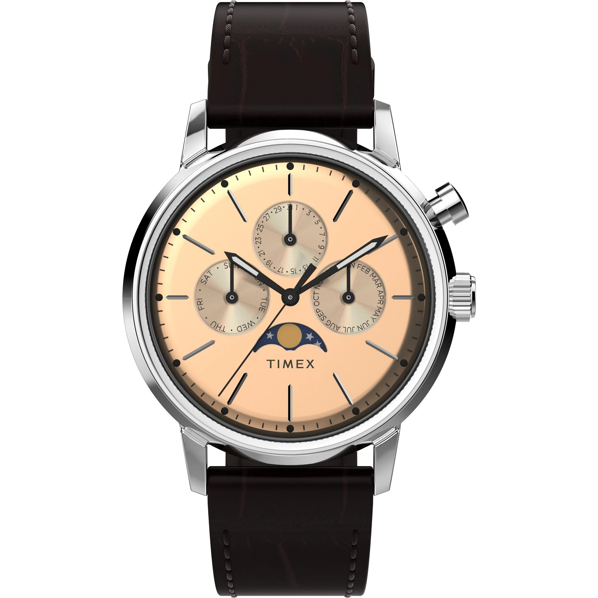 Timex Marlin Rose Gold-Tone Round Dial Analog Moon Phase Men's Watch - TWEG26801