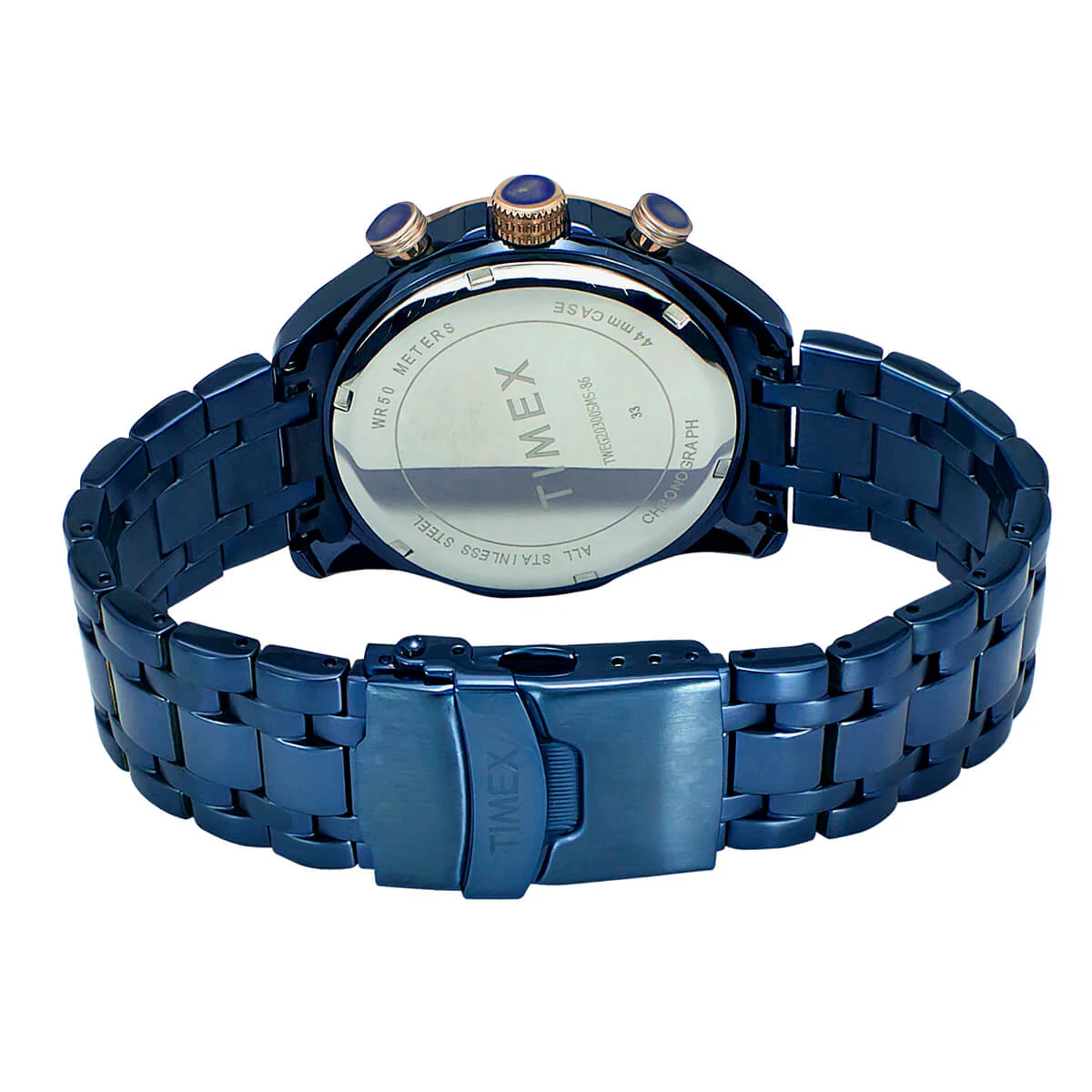 Timex E Class Men's Blue Dial Round Case Chronograph Function Watch -TWEG20300 - Image 3