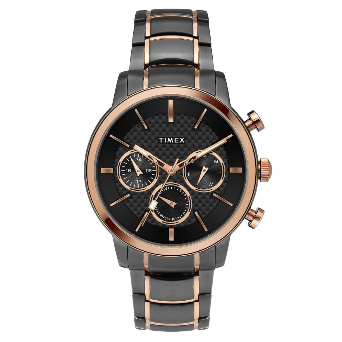 Timex E Class Men's Gunmetal Dial Round Case Multifunction Function Watch -TWEG20201