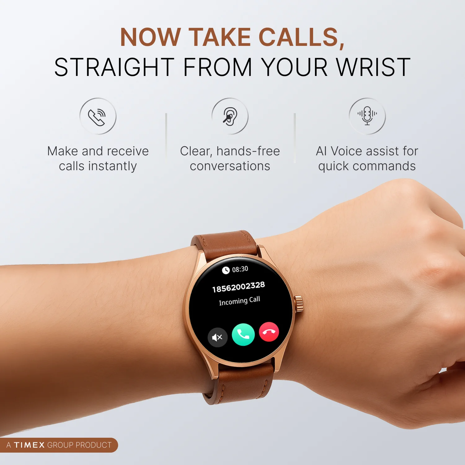 TIMEX Smart Neo 1.43 inches (3.6cm) AMOLED Display with BT Calling Smartwatch for Unisex - TWTXW1201T - Image 2