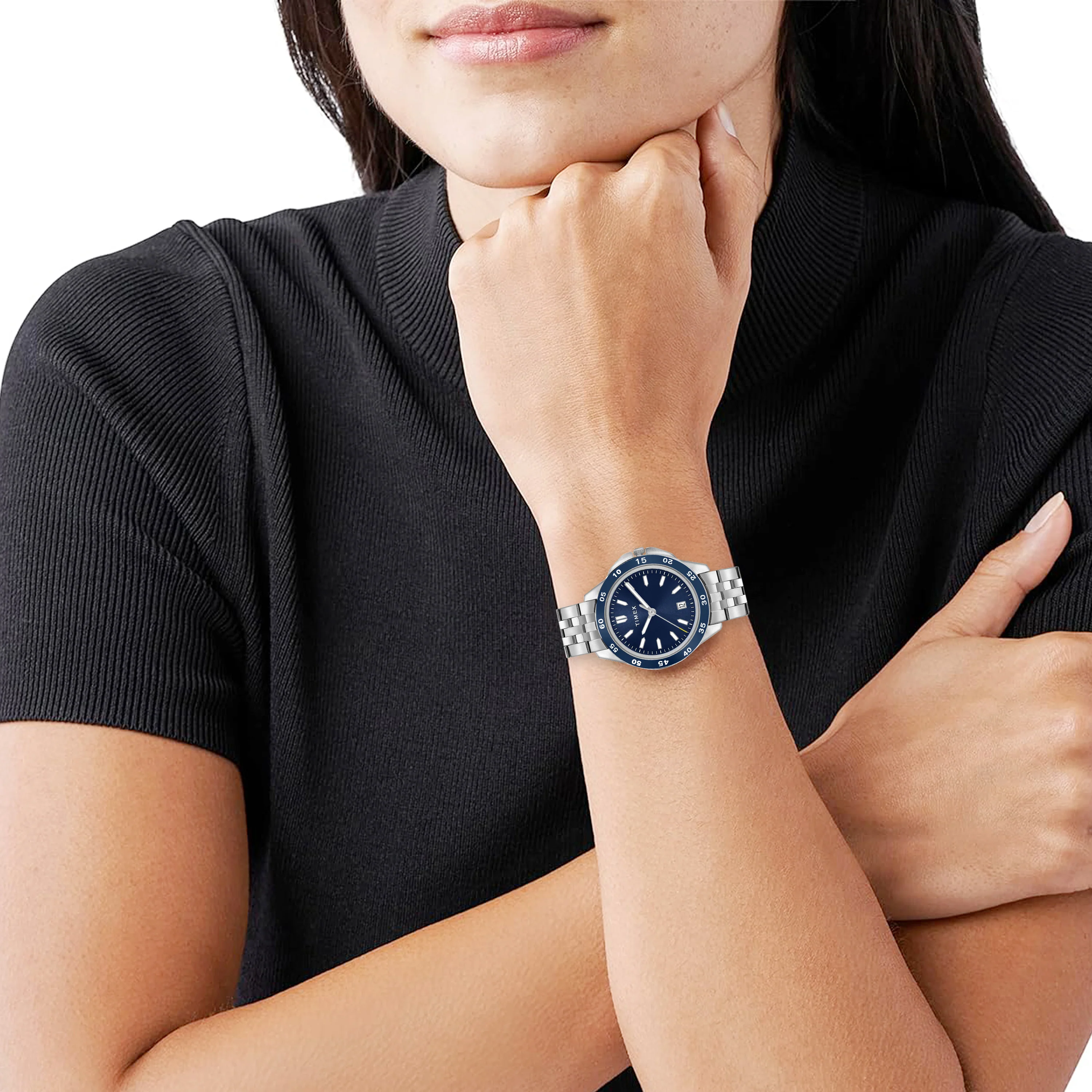 TIMEX Unisex Blue Round Dial Analog Pair Watch - TW0PRE006 - Image 6