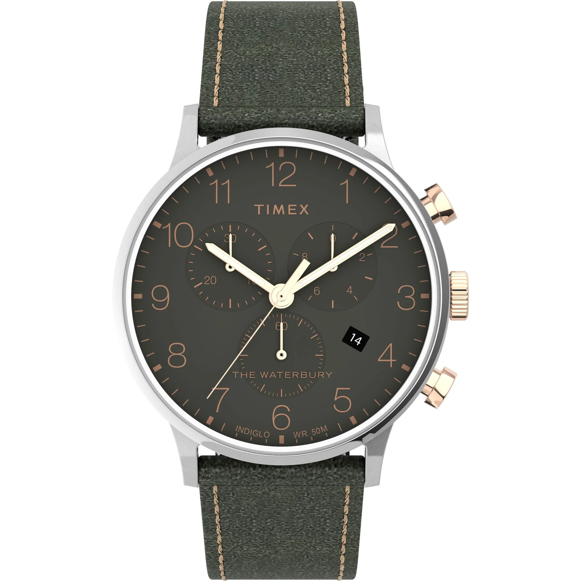 Timex Waterbury Men Green Round Analog Watch - TW2T71400UJ