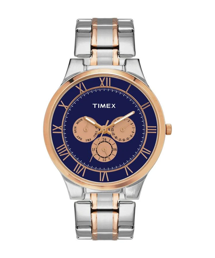 Timex Empera Men's Blue Dial Round Case Multifunction Function Watch -TW000K112