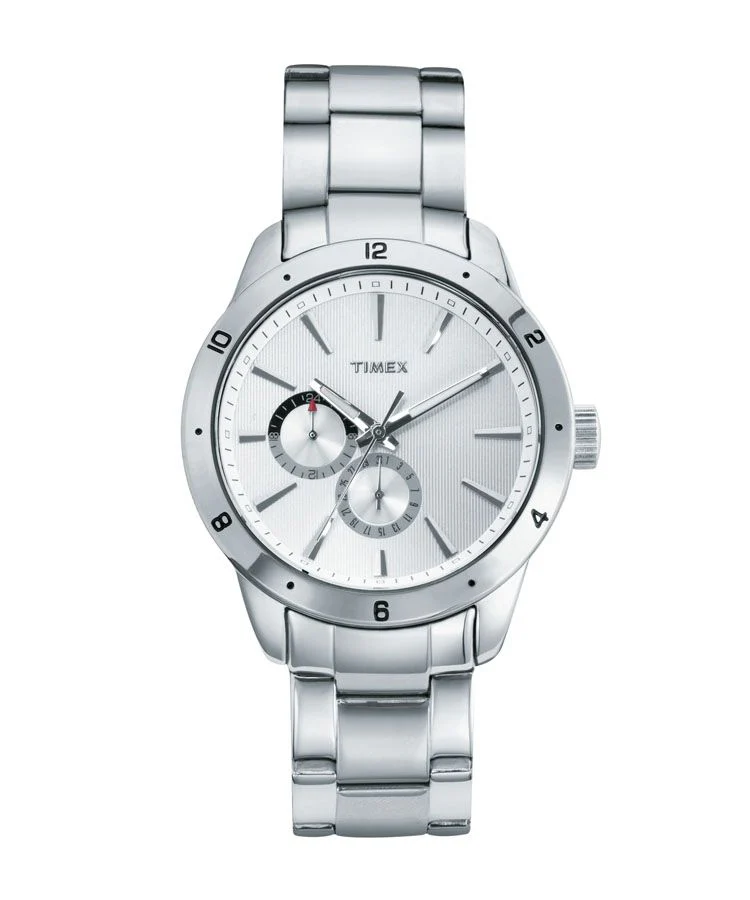 Timex Fashion Men's Silver Dial Round Case Multifunction Function Watch -TW000Z102