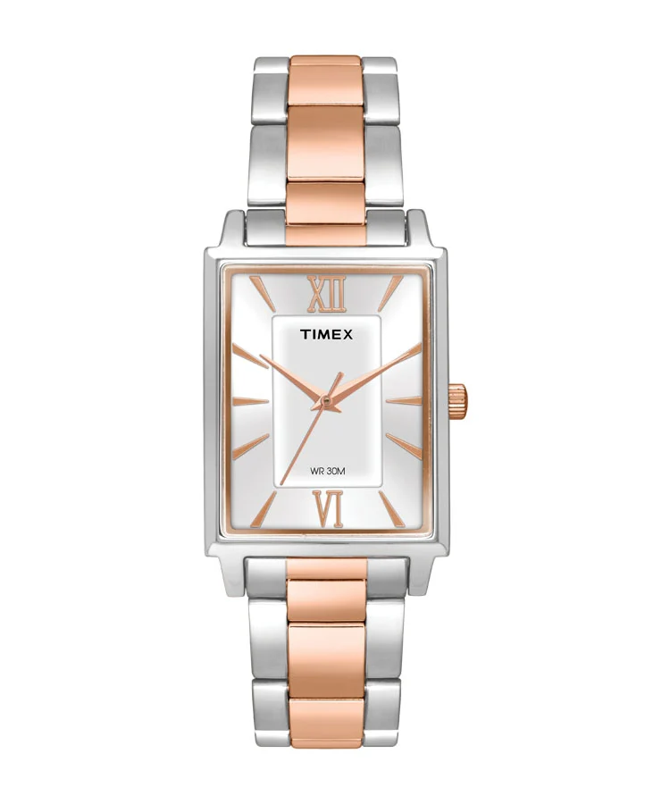 Timex Classics Pairs Silver Dial Case 3 Hands Function Watch -TW00PR216