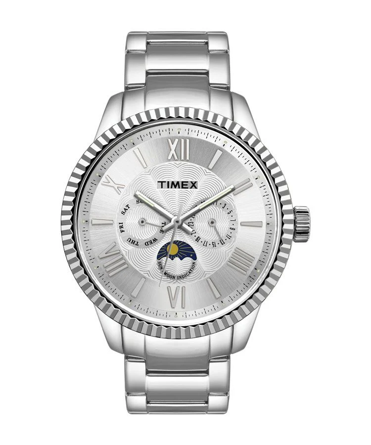 Timex E Class Men's Silver Dial Round Case Multifunction Function Watch -TWEG15106
