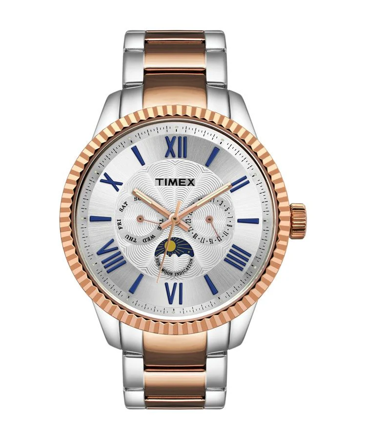 Timex E Class Men's Silver Dial Round Case Multifunction Function Watch -TWEG15109