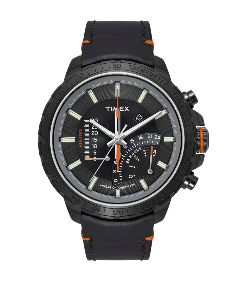 Timex Intelligent Quartz Men's Grey Dial Round Case IQ Linear Chrono Function Watch -TWEG16202