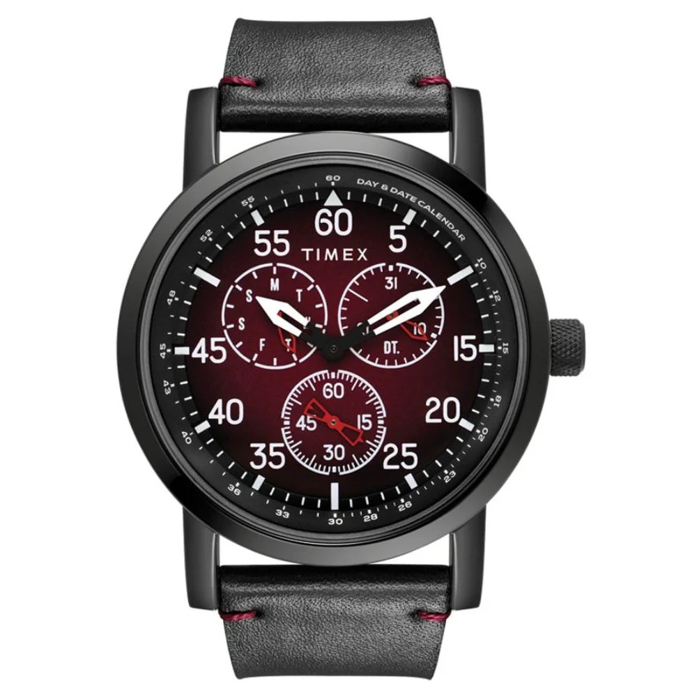 Timex Fashion Men's Red Dial Round Case Multifunction Function Watch -TWEG16604