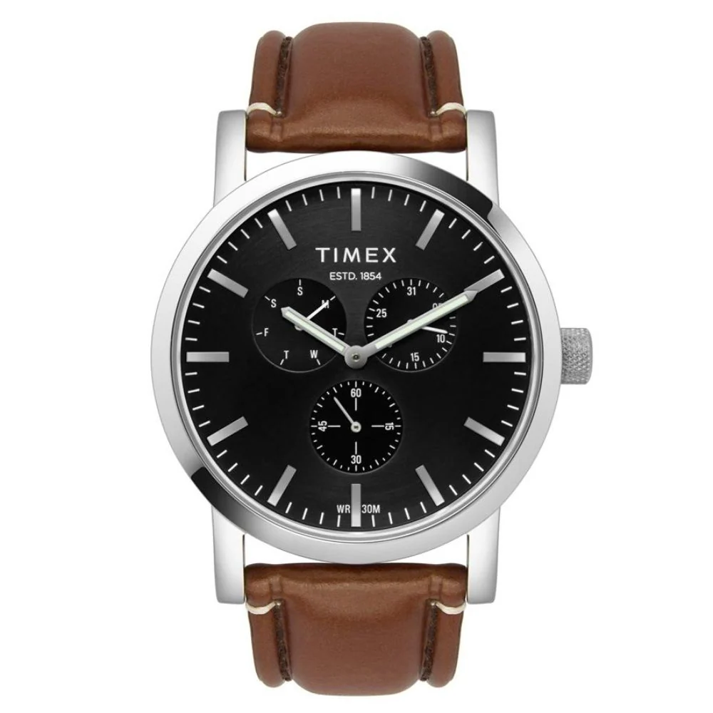 Timex Fashion Men's Black Dial Round Case Multifunction Function Watch -TWEG16607