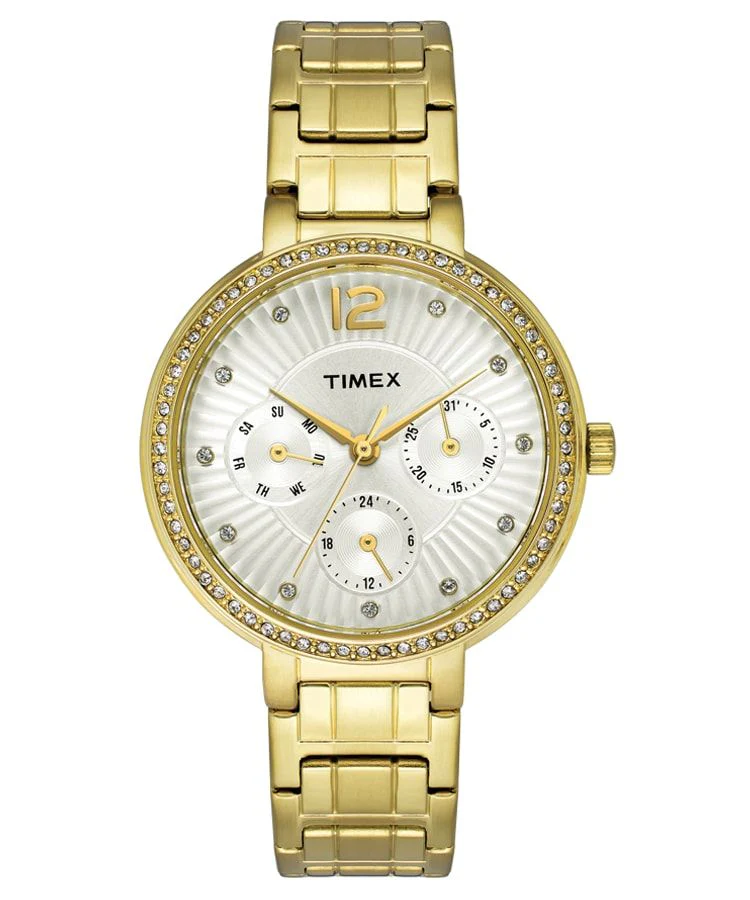 Timex E Class Women's Silver Dial Round Case Multifunction Function Watch -TWEL11901
